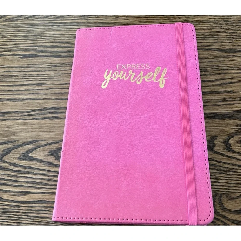 Express Yourself Journal Diary‎ Bright Barbie Pink Polka Dot Inside Cover Lined